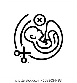 Vector line icon for abortion