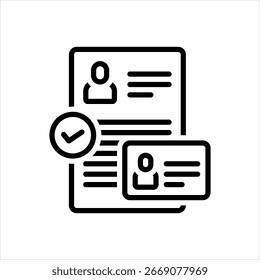 Icono de línea de Vector para verificación de Cuenta