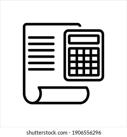 Vector line icon for accounting