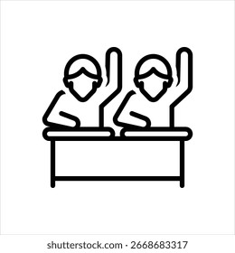 Icono de línea de Vector para la participación activa