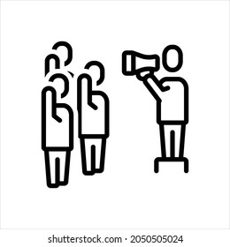 Vector line icon for activists