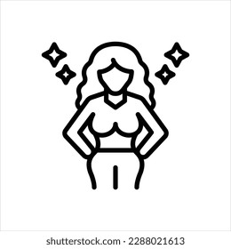 Vector line icon for actress