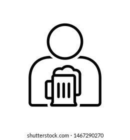 Vector line icon for addiction