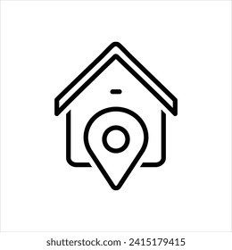 Vector line icon for address