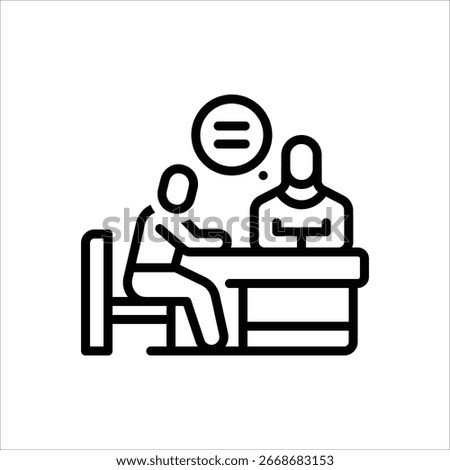 Vector line icon for advisory support