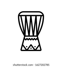 Vector line icon for african drum