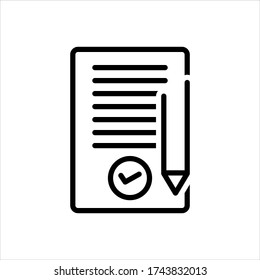 Vector line icon for agreement