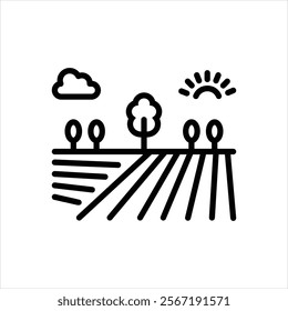 Vector line icon for agriculture