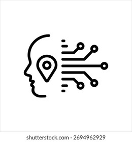 Vektorliniensymbol für die Luftnavigation