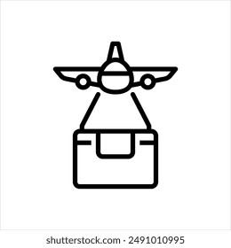Vector line icon for air delivery