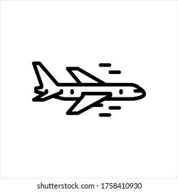 Vector line icon for aircraft