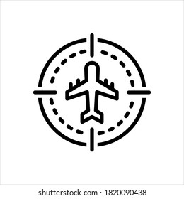 Vector line icon for  aircraft