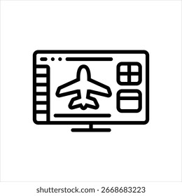 Icono de la línea de Vector para el diseño de aeronaves