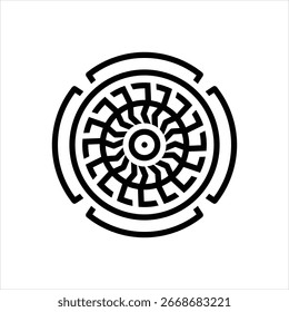 Icono de línea de Vector para motores de aeronaves