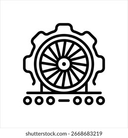 Icono de la línea de Vector para el mantenimiento de aeronaves