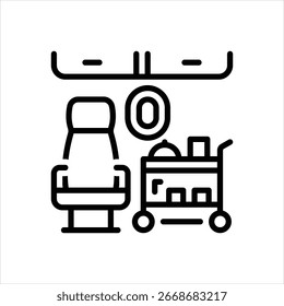 Icono de línea de Vector para catering de aerolíneas
