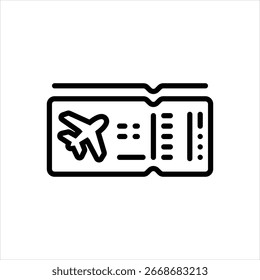 Vektorliniensymbol für Flugtickets