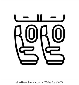 Vector line icon for airplane cabin