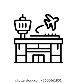Vector line icon for airport