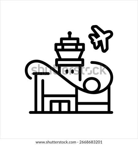 Vector line icon for airport terminal