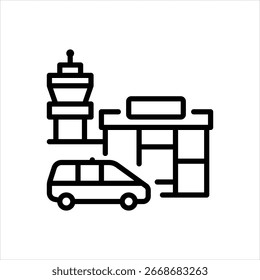 Vektorsymbol für den Flughafentransfer
