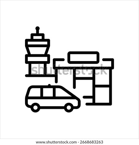 Vector line icon for airport transfer
