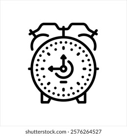 Vector line icon for alarm clock