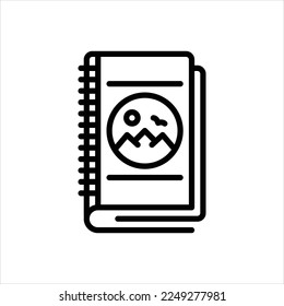 Vector line icon for albums