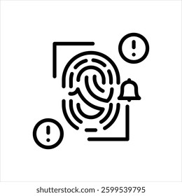 Vector line icon for alert