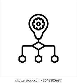 Vector line icon for algorithm