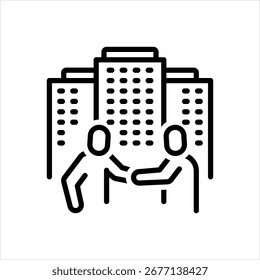 Icono de la línea de Vector para la creación de alianzas