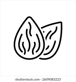 Vector line icon for almond