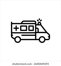 Vector line icon for ambulance