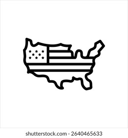 Vector line icon for america
