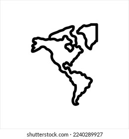 Vector line icon for americas
