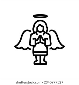 Vector line icon for angel