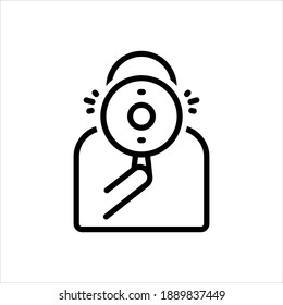 Icono de línea del vector para el anuncio