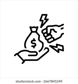 Vector line icon for anti corruption