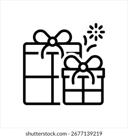 Vector line icon for appreciation gift