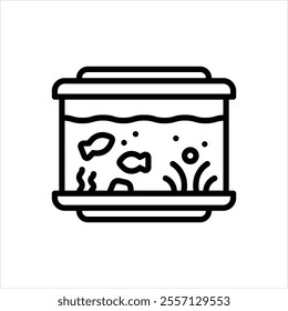 Vector line icon for aquarium