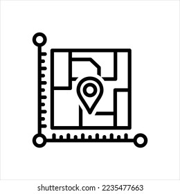 Vector line icon for areas