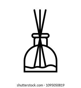 Vector line icon of aromatherapy diffuser, simple silhouette for spa salon