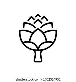 Vektorillustration-Zeilensymbol für Artischocken