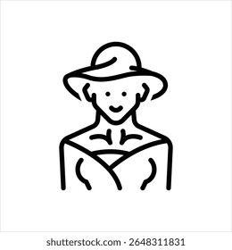Vector line icon for artist
