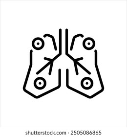 Icono de línea de Vector para el asma