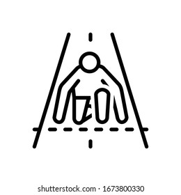 Vector line icon for athlete