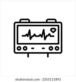 Icono de línea del vector para fibrilación auricular