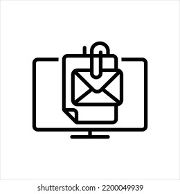 Vector line icon for attachment