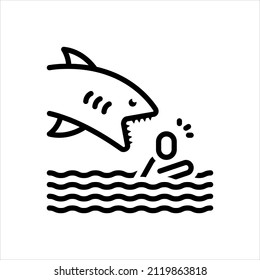 Vector line icon for attacked