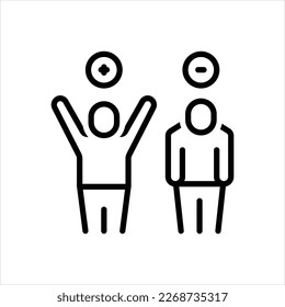 Vector line icon for attitude